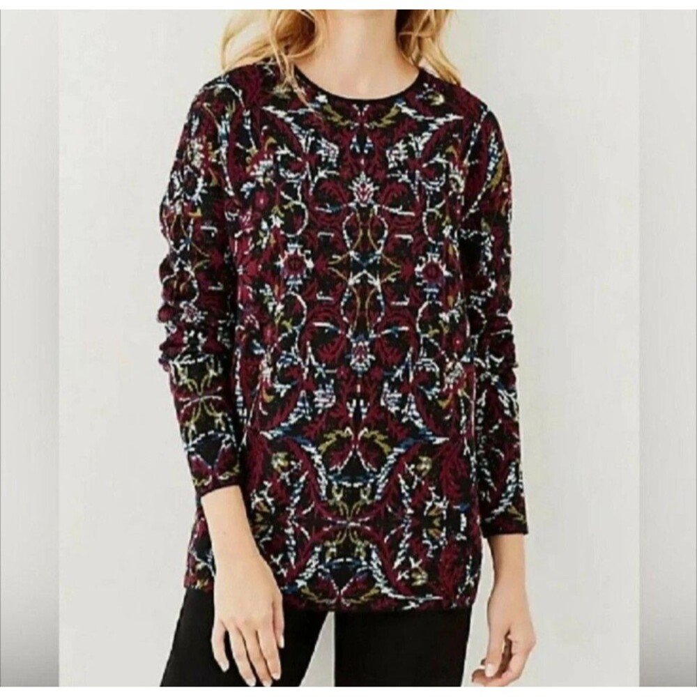 J. JILL Jacquard Tapestry Pullover Fitted Sweater Size 4X